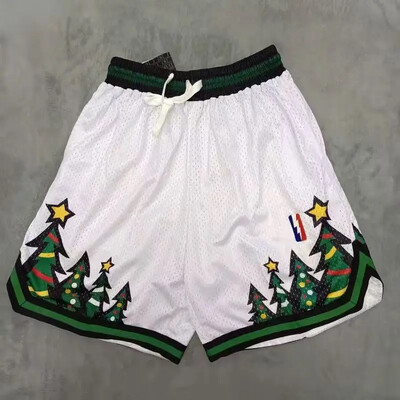 Ρετρό σορτς δρόμου κεντημένο διπλό σπορ σπορ μεγάλου μεγέθους άνετο ανδρικό παντελόνι μπάσκετ τεσσάρων τετάρτων