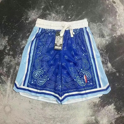 Ρετρό σορτς δρόμου κεντημένο διπλό σπορ σπορ μεγάλου μεγέθους άνετο ανδρικό παντελόνι μπάσκετ τεσσάρων τετάρτων