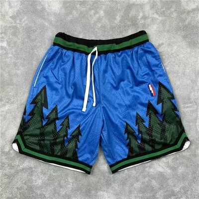 Ρετρό σορτς δρόμου κεντημένο διπλό σπορ σπορ μεγάλου μεγέθους άνετο ανδρικό παντελόνι μπάσκετ τεσσάρων τετάρτων