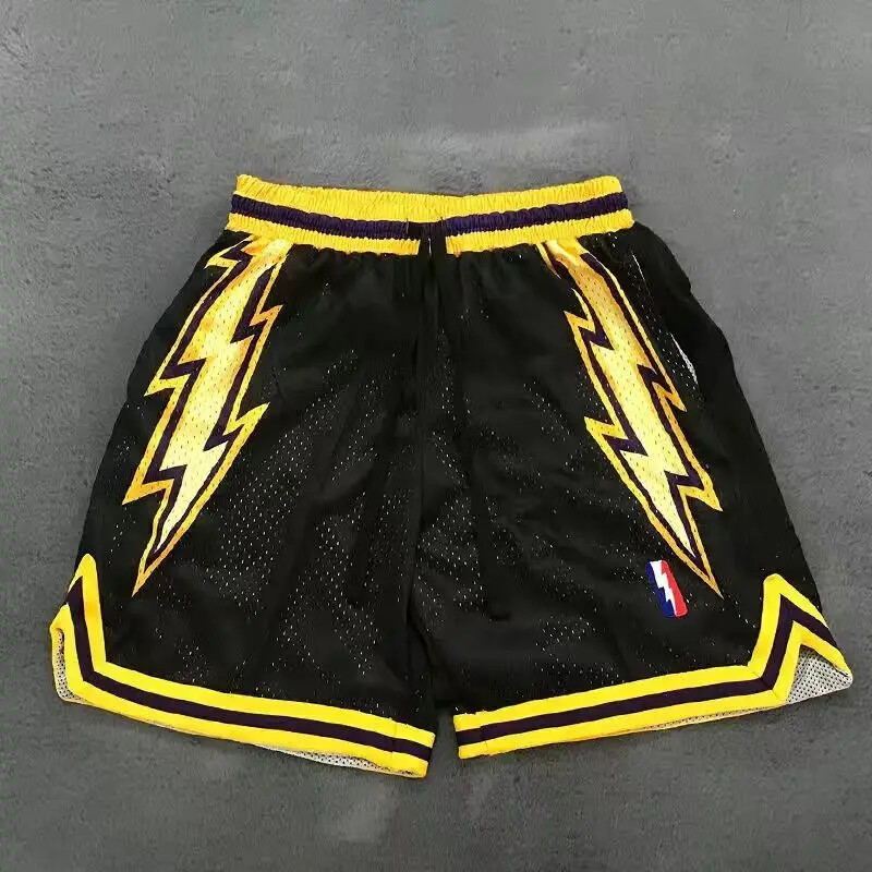 Ρετρό σορτς δρόμου κεντημένο διπλό σπορ σπορ μεγάλου μεγέθους άνετο ανδρικό παντελόνι μπάσκετ τεσσάρων τετάρτων