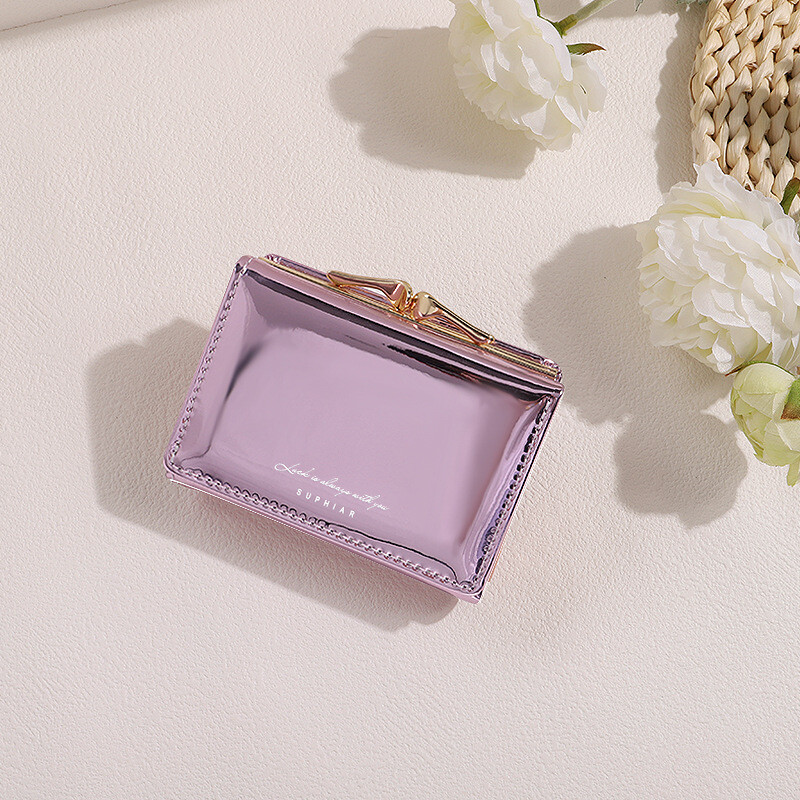 Руска трансгранична лазерна чанта за монети в дамска многофункционална чанта за карти от висок клас, червена дамски портфейл