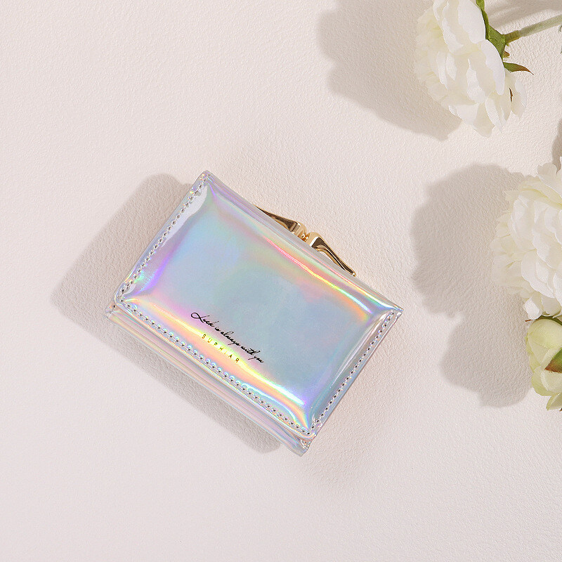 Руска трансгранична лазерна чанта за монети в дамска многофункционална чанта за карти от висок клас, червена дамски портфейл