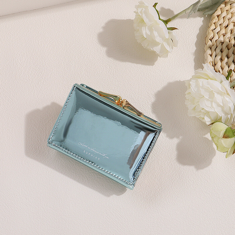 Руска трансгранична лазерна чанта за монети в дамска многофункционална чанта за карти от висок клас, червена дамски портфейл