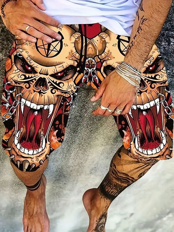 Νέα ανδρικά τρισδιάστατα μοντέρνα καλοκαιρινά σορτς για σέρφινγκ στην παραλία για τζόκινγκ