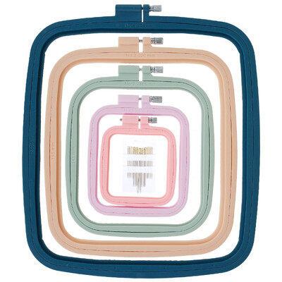 4/5 kom četvrtastih obruča za vezenje sa 16 igala, plastičnih okvira za vezenje, obruča za vezenje križnim vezom za šivanje umjetničkih rukotvorina