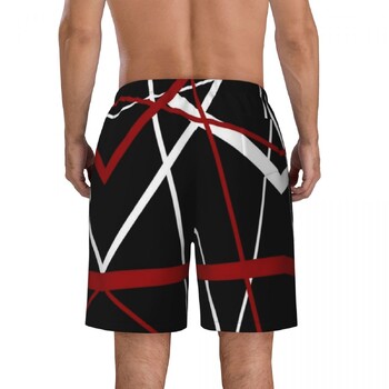 Summer Board Shorts Мъжки Van Halen Running STRIPES Плажни шорти с принт EVH Стилни бързосъхнещи бански гащета Плюс размер