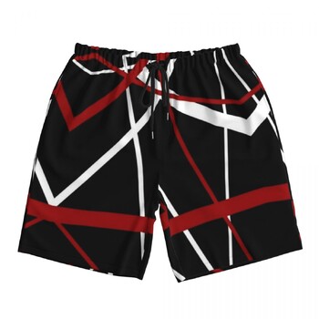 Summer Board Shorts Мъжки Van Halen Running STRIPES Плажни шорти с принт EVH Стилни бързосъхнещи бански гащета Плюс размер