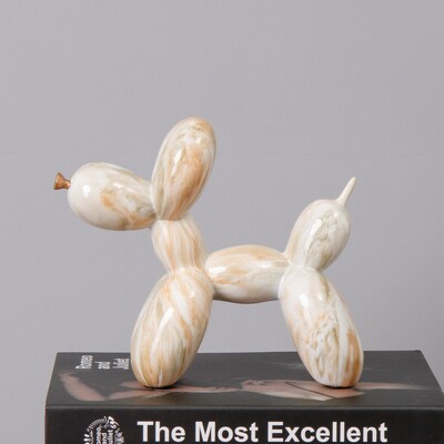 Γλυπτό σκανδιναβικής μοντέρνας τέχνης από ρητίνη γκράφιτι με μπαλόνι άγαλμα σκύλου Δημιουργικό έγχρωμο ειδώλιο χειροτεχνίας Δώρο Διακόσμηση επιφάνειας εργασίας γραφείου σπιτιού