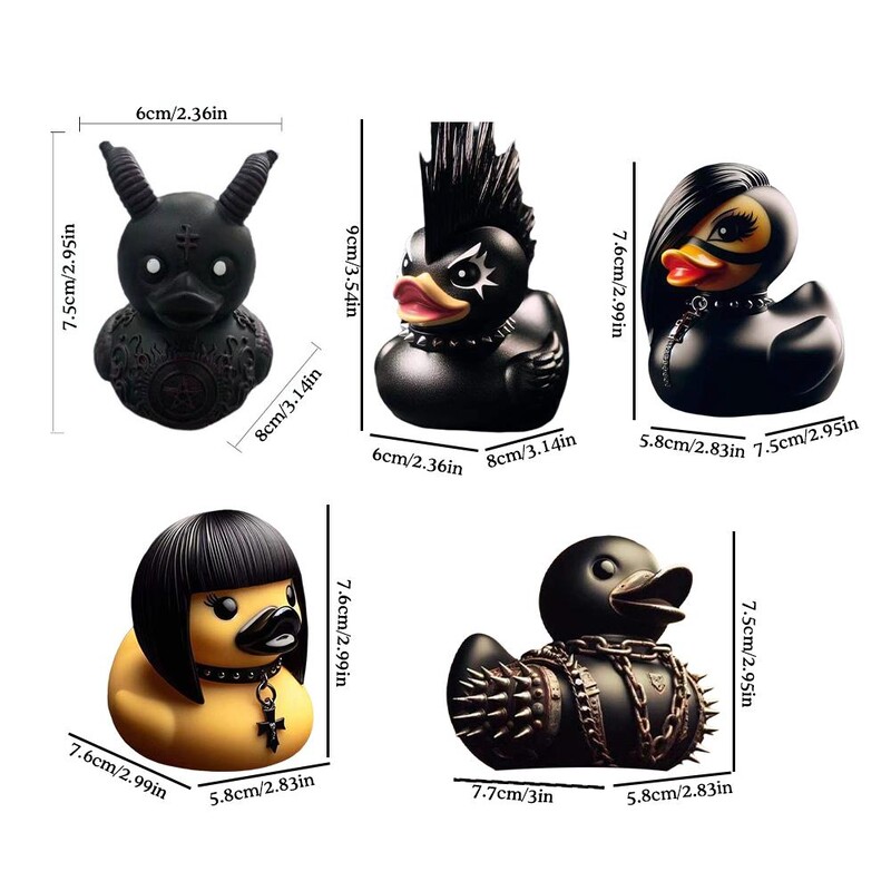 2024. Kip patke Gotička skulptura Punk figurica životinja Smola Dekoracija stola Kolekcionarske figurice Sotona Patka Ukrasi za stol