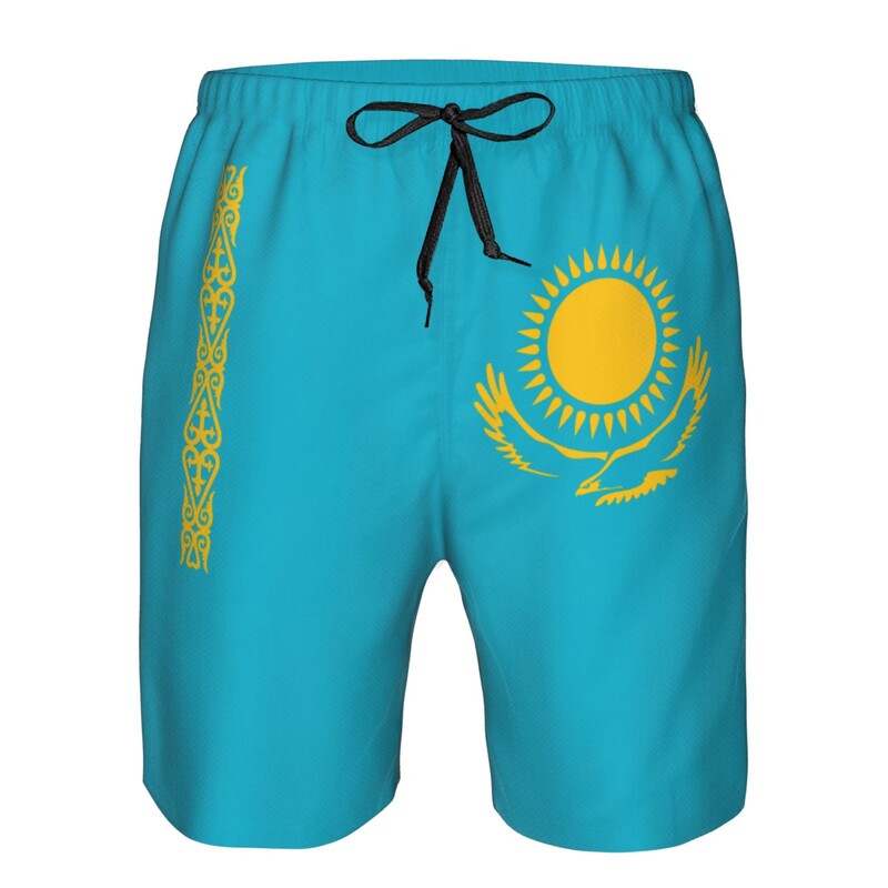 Ανδρικά παντελόνια παραλίας με σημαία Καζακστάν Σορτς για σέρφινγκ M-2XL Πολυεστερικό μαγιό για τρέξιμο