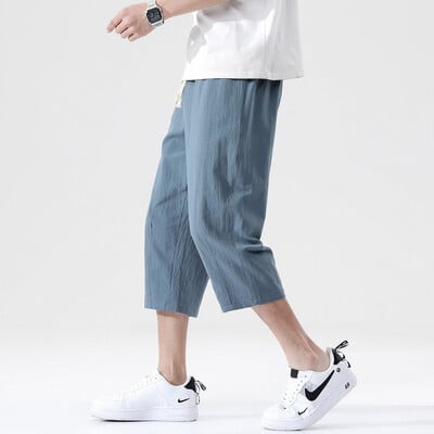 Pantaloni scurti de vară, casual, din in, din bumbac, drepți, pantaloni scurți pentru bărbați, ușoare, mari, de culoare solidă, pantaloni scurti de gimnastică Fifth Beach