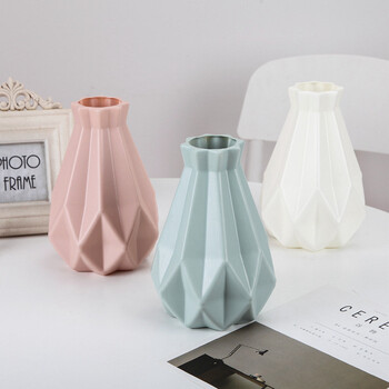 Nordic Flower Vase Imitation Ceramic Plastic Flower Vase Pot Σπίτι Σαλόνι Επιτραπέζια Διακόσμηση Γάμος Κεντρική διάταξη