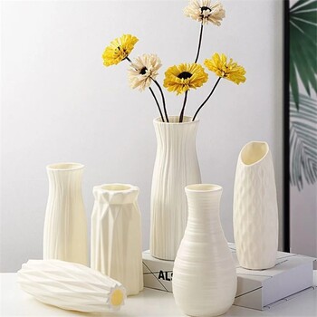 Nordic Flower Vase Imitation Ceramic Plastic Flower Vase Pot Σπίτι Σαλόνι Επιτραπέζια Διακόσμηση Γάμος Κεντρική διάταξη