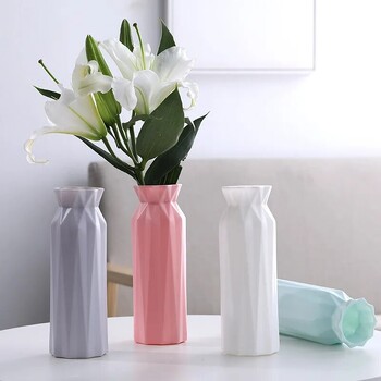 1 τεμάχιο Nordic Modern Plastic Flower Vase Flower Pot Basket Σπίτι Σαλόνι Payty Στολίδι Γάμου