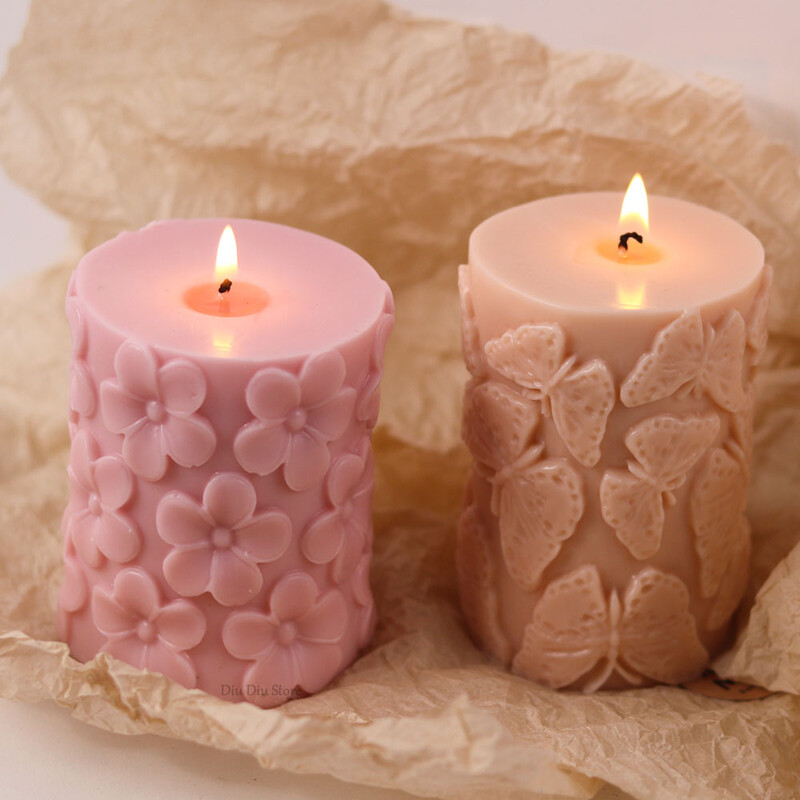 Lilleliblikas sammas silikoonist küünlavorm DIY Waves Seebivaigust krohvi valmistamise tööriist Geomeetria šokolaadivorm Kodukaunistuse kingitus