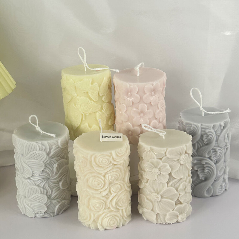 Lilleliblikas sammas silikoonist küünlavorm DIY Waves Seebivaigust krohvi valmistamise tööriist Geomeetria šokolaadivorm Kodukaunistuse kingitus