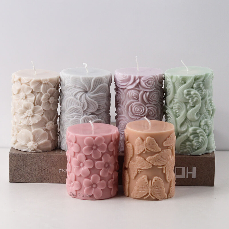 Lilleliblikas sammas silikoonist küünlavorm DIY Waves Seebivaigust krohvi valmistamise tööriist Geomeetria šokolaadivorm Kodukaunistuse kingitus