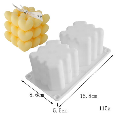 Love Magic Ball Силиконова форма за свещи Направи си сам Сърце Пирамида Honeycomb Изработка на свещи Шоколадов сапун Смола Мухъл Подаръци Занаяти Домашен декор