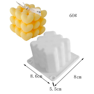 Love Magic Ball Силиконова форма за свещи Направи си сам Сърце Пирамида Honeycomb Изработка на свещи Шоколадов сапун Смола Мухъл Подаръци Занаяти Домашен декор