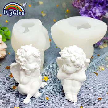 3D Cute Angel Cake Baking Appliance Καλούπι κεριών εποξειδική ρητίνη Cupid Aromatherapy Γύψος σοκολάτας Diy Χειροποίητη φόρμα σιλικόνης