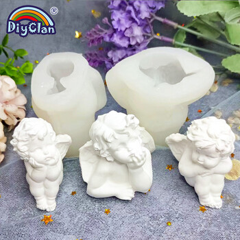 3D Cute Angel Cake Baking Appliance Καλούπι κεριών εποξειδική ρητίνη Cupid Aromatherapy Γύψος σοκολάτας Diy Χειροποίητη φόρμα σιλικόνης