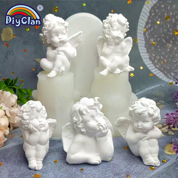 3D Cute Angel Cake Baking Appliance Καλούπι κεριών εποξειδική ρητίνη Cupid Aromatherapy Γύψος σοκολάτας Diy Χειροποίητη φόρμα σιλικόνης