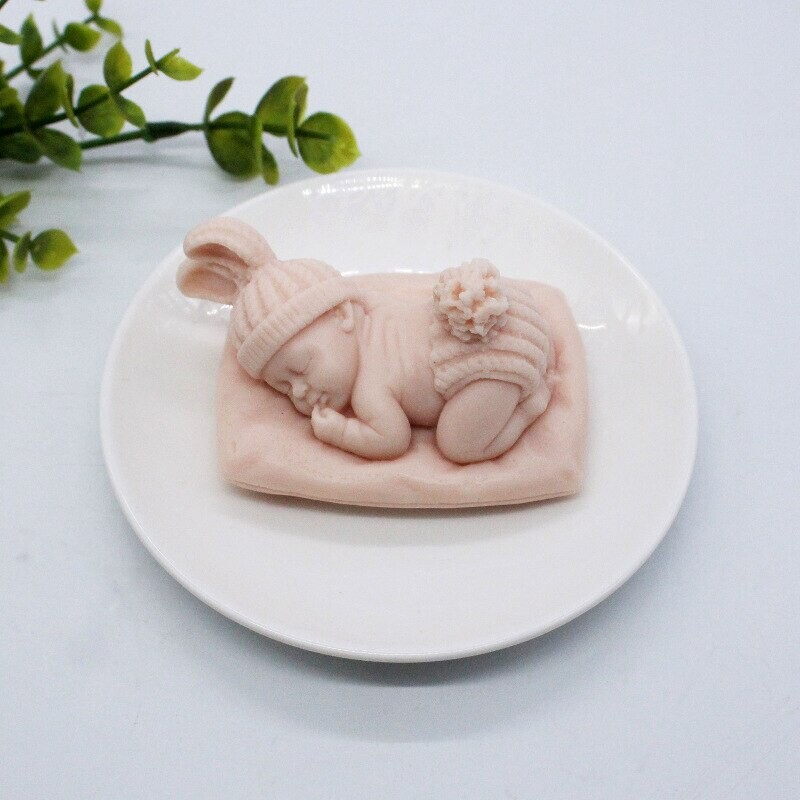 1 tk 9,6 * 6 * 4,7 cm läbipaistev Sleeping Baby Silikoonvorm küünalde valmistamiseks käsitöö kodukaunistamiseks