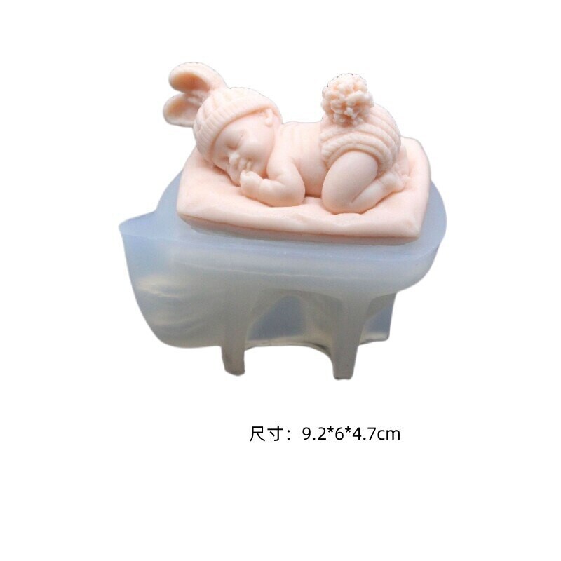 1 tk 9,6 * 6 * 4,7 cm läbipaistev Sleeping Baby Silikoonvorm küünalde valmistamiseks käsitöö kodukaunistamiseks