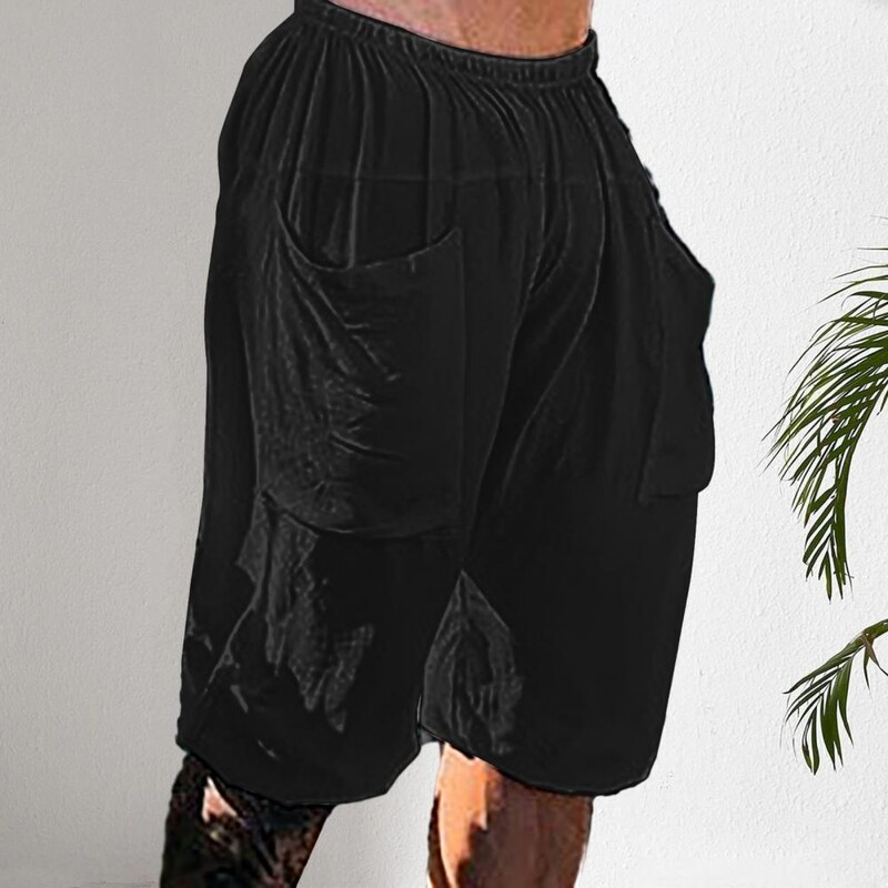 Mood suvised meeste linased lühikesed püksid Meeste puuvillased rannapüksid, uus metsik vaba aja veetmine, lahtised massiivsed püksid meestele.