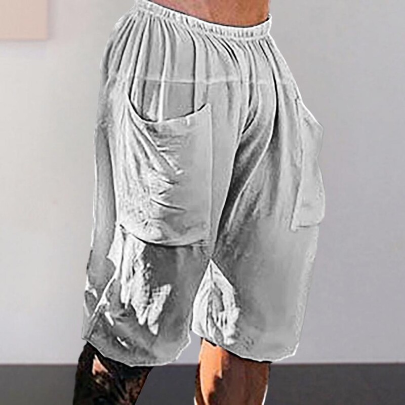 Mood suvised meeste linased lühikesed püksid Meeste puuvillased rannapüksid, uus metsik vaba aja veetmine, lahtised massiivsed püksid meestele.