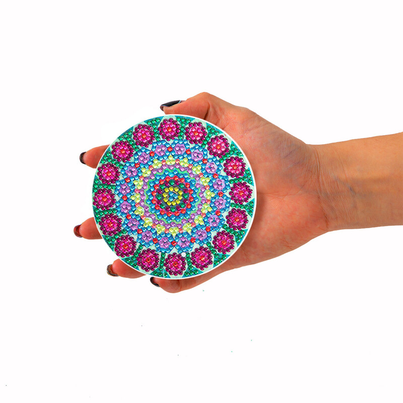 6/8 tk/komplekti DIY Teemantmaalimise alusalused Full Drill Diamond Mosaic Mandala ümmargused alusalused koos hoidikuga