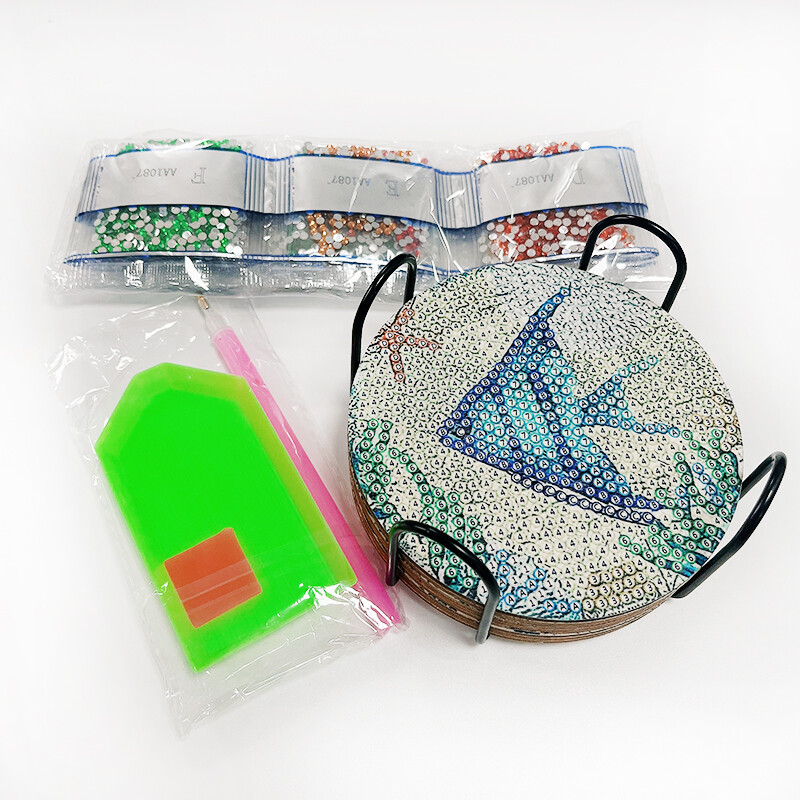 6/8 tk/komplekti DIY Teemantmaalimise alusalused Full Drill Diamond Mosaic Mandala ümmargused alusalused koos hoidikuga