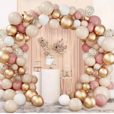 Õrn roosa kuldne õhupall Garland Arch Kit Pulma sünnipäevapeo kaunistus Täiskasvanutele Lastele Baby Shower Decor Ballon Pulmatarbed