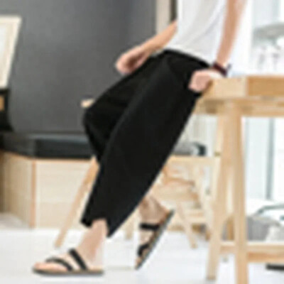 Ανδρικά βαμβακερά λινό casual σορτς Καλοκαίρι 2024 Νέο Ανδρικό αναπνεύσιμο μονόχρωμο λινό παντελόνι γυμναστικής ρούχα Streetwear