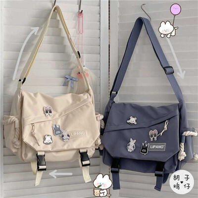 Nylon kézitáskák Válltáska Nagy kapacitású Crossbody táskák tinédzser lányoknak Férfi Harajuku Messenger Bag Diák iskolatáskák Sac