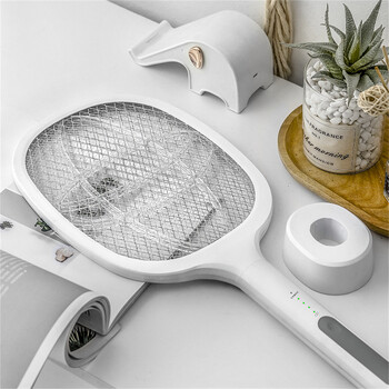 Ρακέτα κουνουπιών 2 σε 1 USB Επαναφορτιζόμενη Swatter Fly Zapper με Παγίδα Αποπλάνησης Μωβ Λαμπτήρα Καλοκαιρινή νύχτα Εργαλεία προστασίας μωρού ύπνου