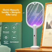 3 в 1 Електрическа ловка за комари Mosquito Killer Lamp Killer Insect Killer 3000V Type-C Акумулаторна Mosquito Killer Fly Killer