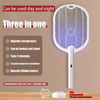 3 в 1 Електрическа ловка за комари Mosquito Killer Lamp Killer Insect Killer 3000V Type-C Акумулаторна Mosquito Killer Fly Killer