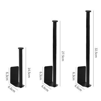 Държач за хартиени кърпи от неръждаема стомана Самозалепващ се държач за хартия за тоалетна ролка Без пробиване Кухня Баня Удължаване Поставка за съхранение