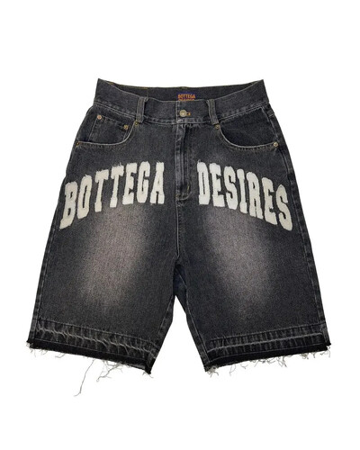Embroidery Black Ball 8 Pattern Blue Jean Shorts Баскетболни дънкови шорти с висока талия за мъже Street Pocket Retro Summer Y2K Short