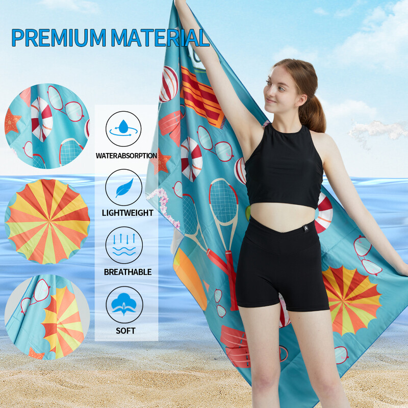 Big Beach Towels Microfiber Πετσέτες παραλίας Quick Dry Towel Sand Cloud Beach Towels Aldults Πετσέτες πισίνας για ταξιδιωτικούς κολυμβητές (S13)