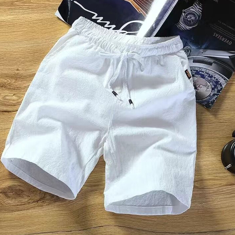 Muška odjeća, ljetna, mršava, muška, ulična, ležerna moda, široka veza, jednobojna jednostavnost, elastični struk, udobne kratke hlače za teret