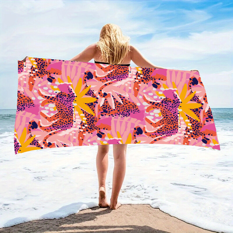 Cheetah Design kiirelt kuivav vannirätik liivast imav mikrokiust rannarätik - kerge, ujumine, telkimine, jooga, rannas väljas