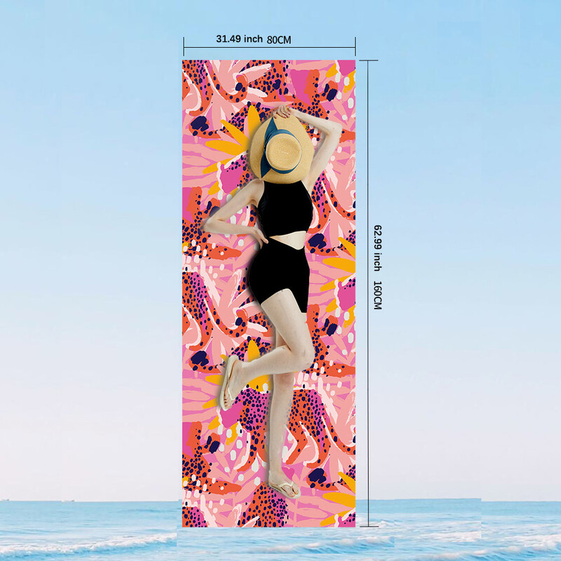 Cheetah Design kiirelt kuivav vannirätik liivast imav mikrokiust rannarätik - kerge, ujumine, telkimine, jooga, rannas väljas