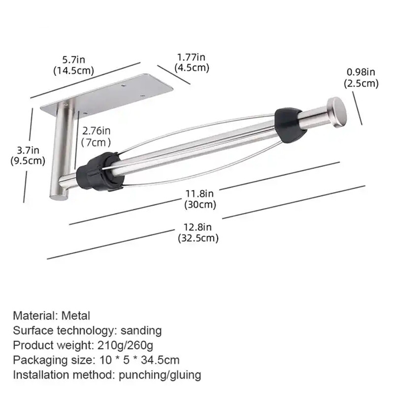 Roostevabast terasest paberrätikuhoidja, stantsivaba vannitoa tualettpaberi hoidik hoiurest Köögis kleepuv seinakinnitus