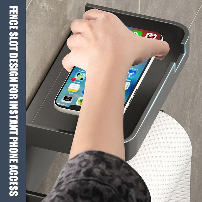 Seinale paigaldatav tualettpaberi hoidik roostekindel paksendatud plastikust hoiurest vannitoaköögi tualettpaberirulli hoidik