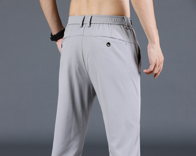 2024. aasta kevad/suvi õhukesed meeste vabaaja püksid, meeste jääsiidipüksid, meeste trendikad Korea Slim Fit sirged püksid