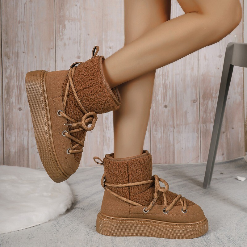 Külmakindlad ja soojad talvekingad naiste kingad 2024 Uus paeldisain naiste platvormsaapad veekindlad libisemisvastased moes lühikesed saapad