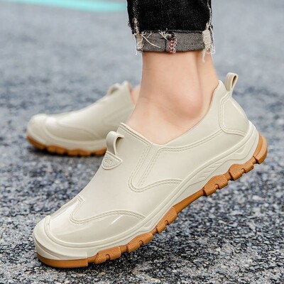 Moderne muške čizme za kišu, nove cipele otporne na kišu i vodu, kratke neklizajuće gumene čizme za ribolov, radne gumene cipele