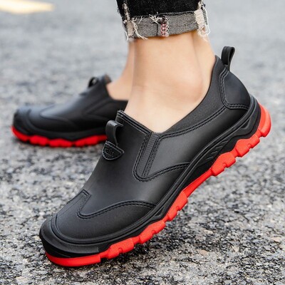 Moderne muške čizme za kišu, nove cipele otporne na kišu i vodu, kratke neklizajuće gumene čizme za ribolov, radne gumene cipele